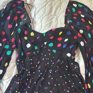 RIXOxTarget Black Multicolor Polka Dot Long Sleeve Dress